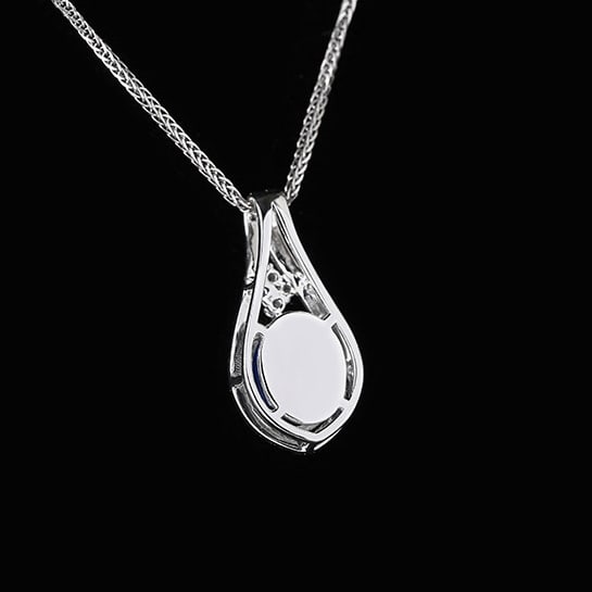 14k Gold 1.20 Ctw Natural Sapphire & Diamond Pendant( Without Chain ) - 4