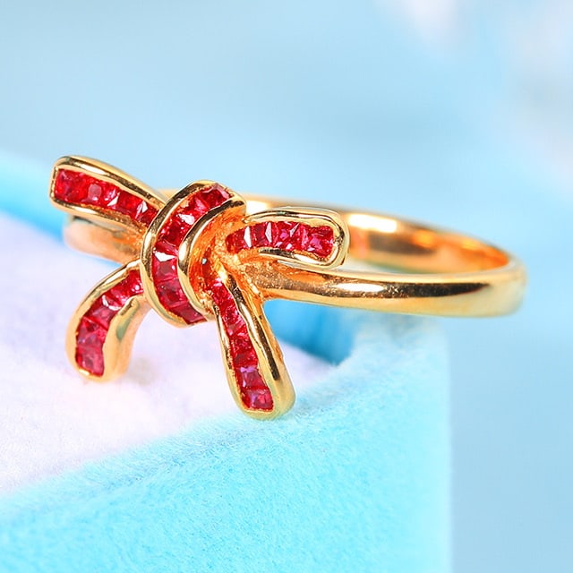 14k Gold 0.7 Ct Natural Ruby Ring - 2