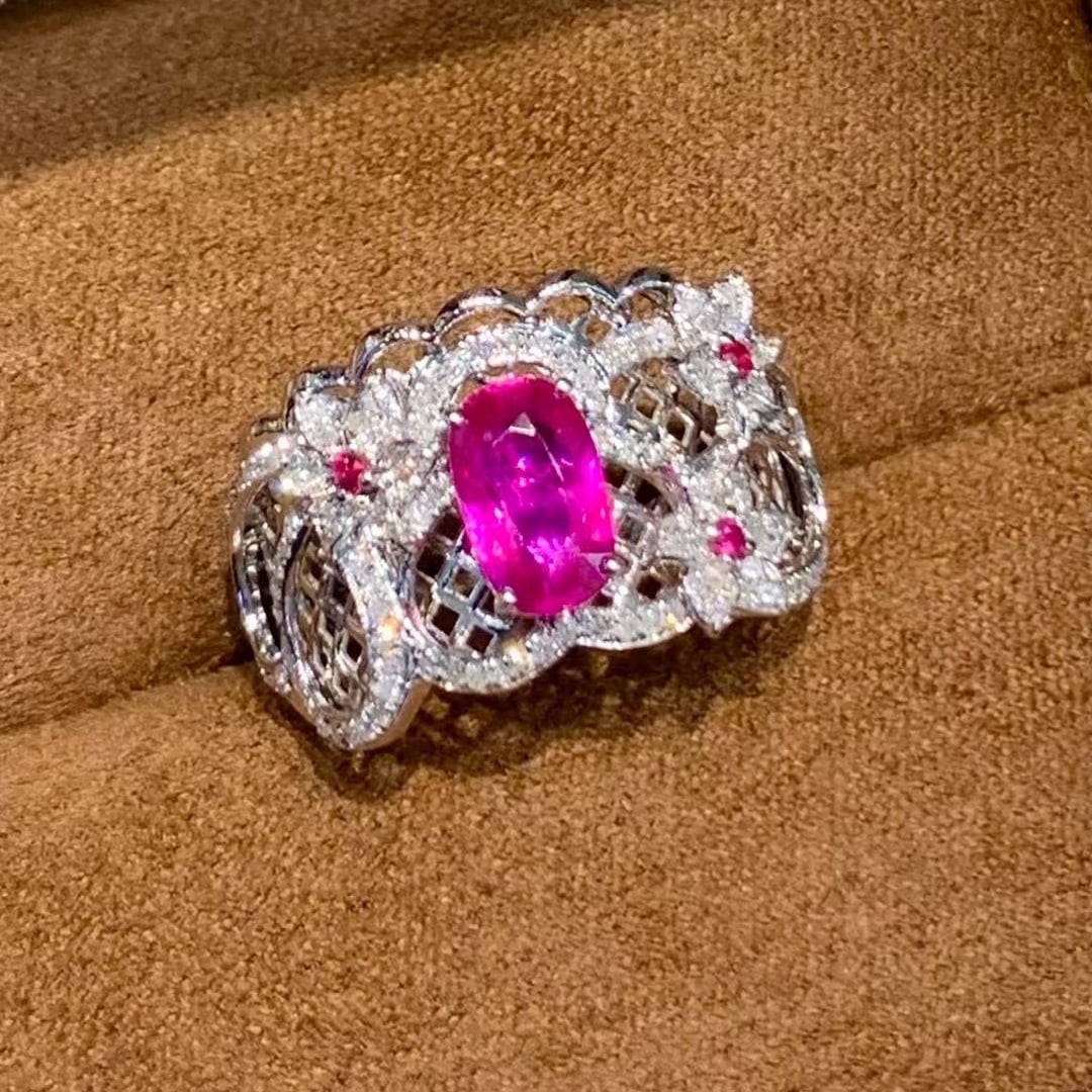 14k Gold 1.25 Ct Natural Ruby & Diamond Ring - 2