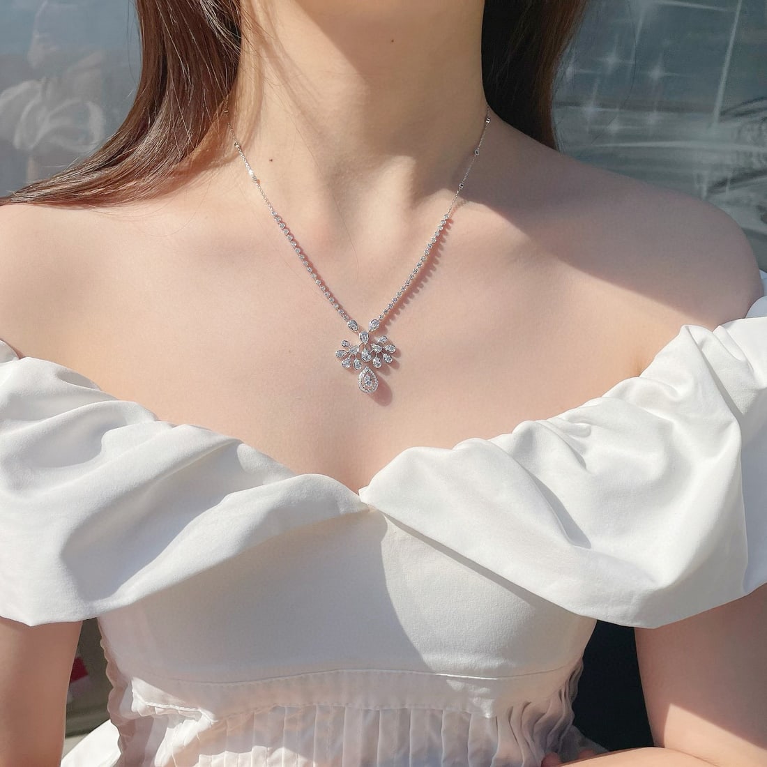 18k Gold 1.91 Ct Natural H Diamond Necklace - 2