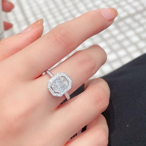 18k Gold 0.78 Ctw Natural H Diamond Ring - 3