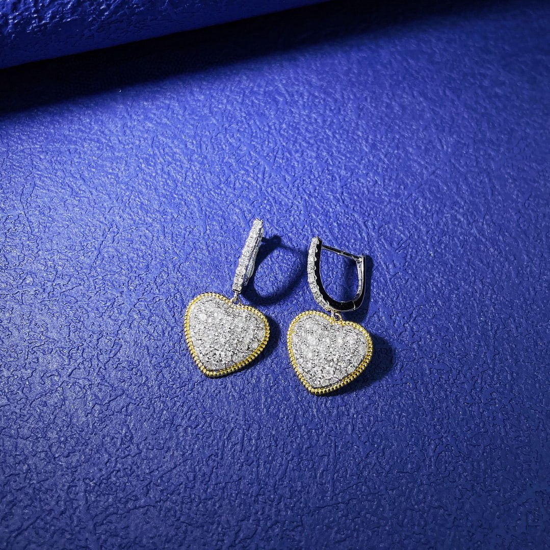 18k Gold 0.84 Ct Natural H Diamond Earrings - 3