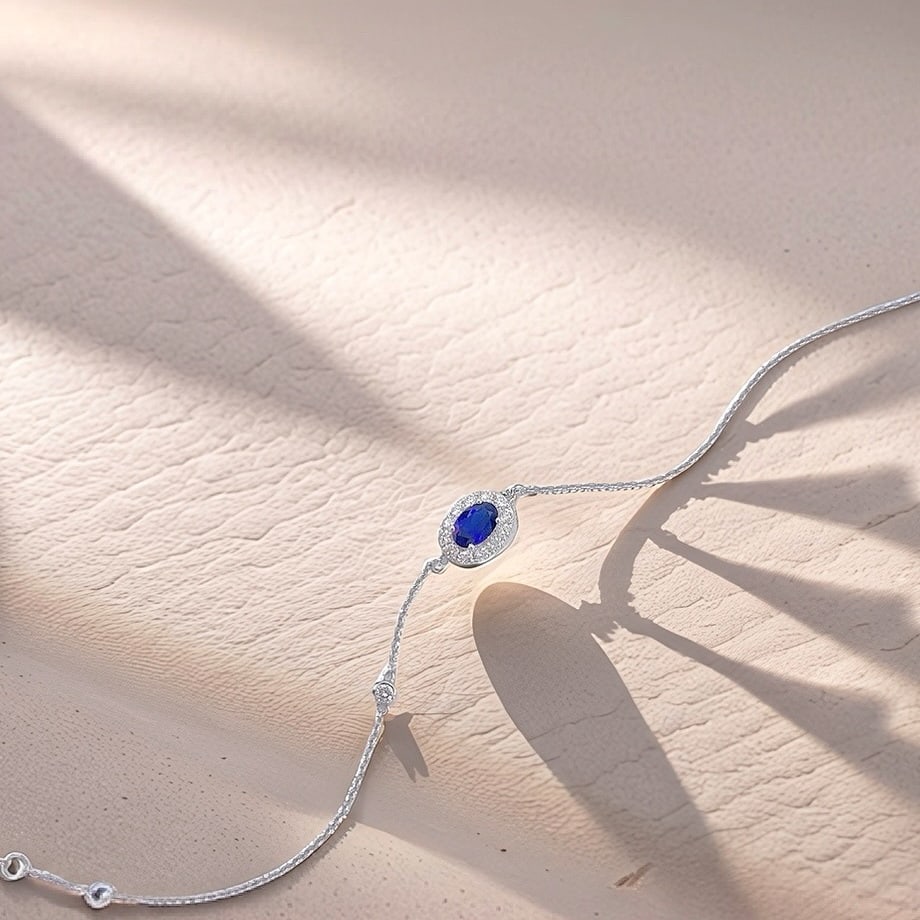 18k Gold 0.78 Ctw Natural Sapphire & Diamond Bracelet - 3