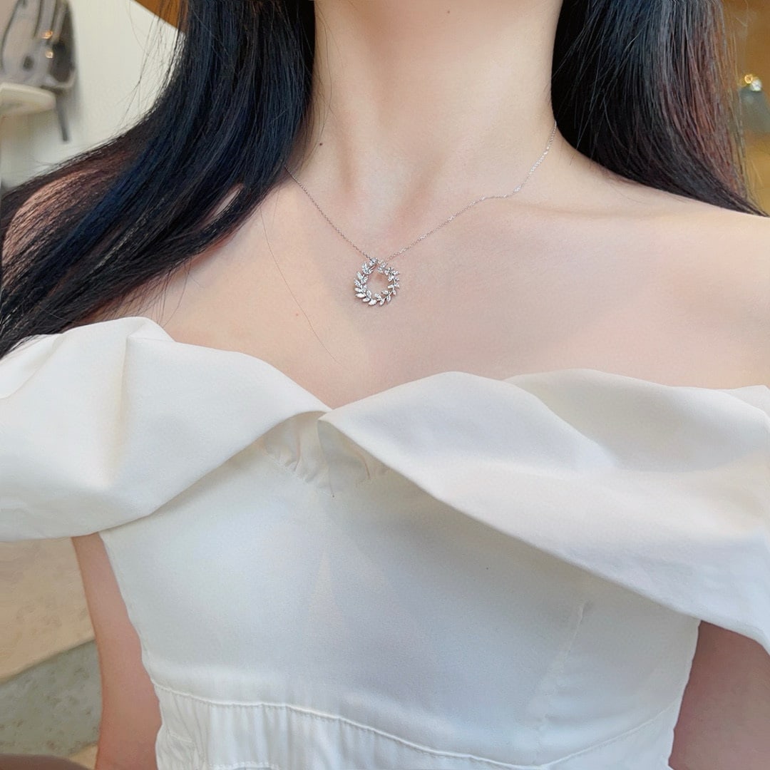 18k Gold 0.50 Ctw Natural H Diamond Necklace - 4