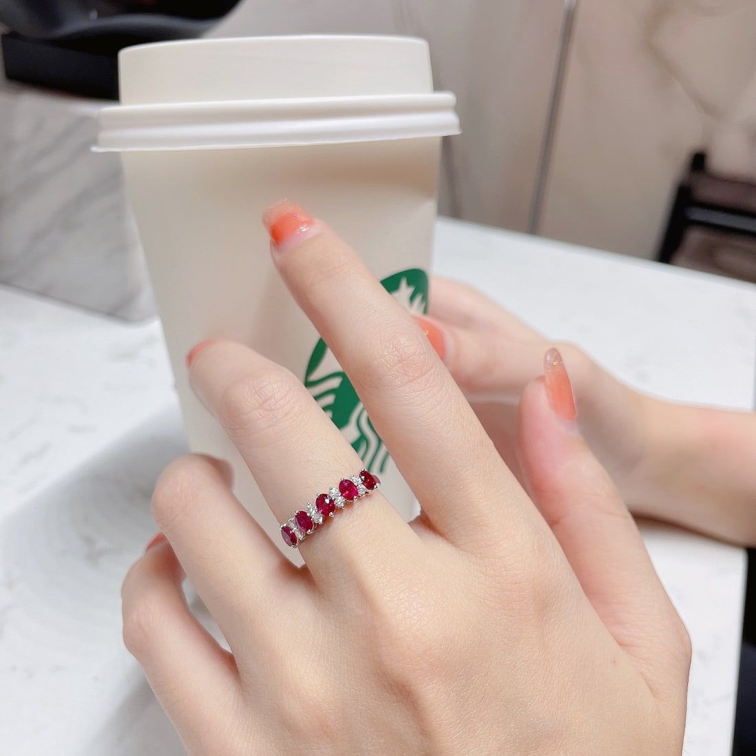 18k Gold 1.00 Ctw Natural Ruby & Diamond Ring - 4