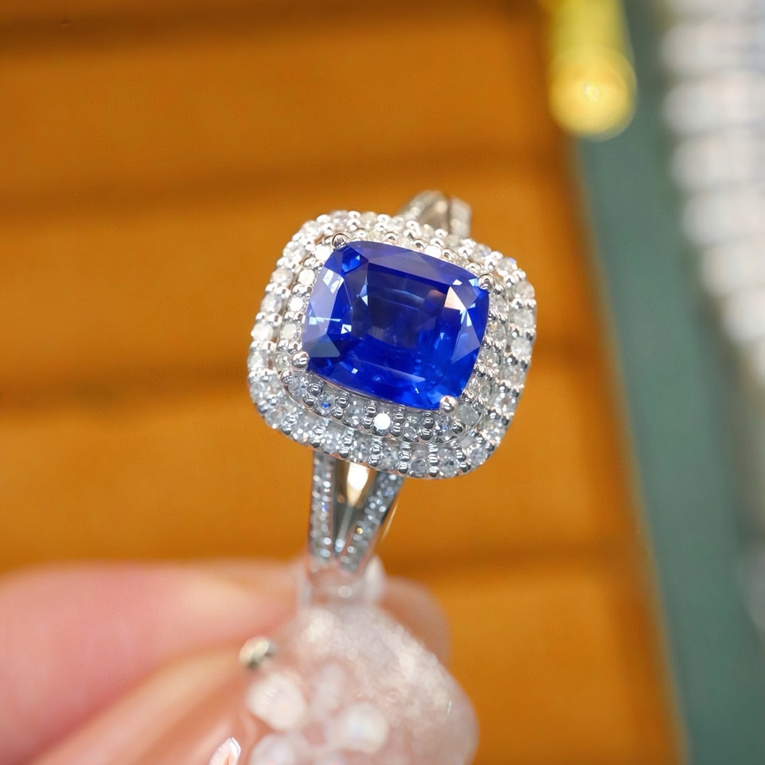 14k Gold 1.87 Ctw Natural Sapphire & Diamond Ring - 2