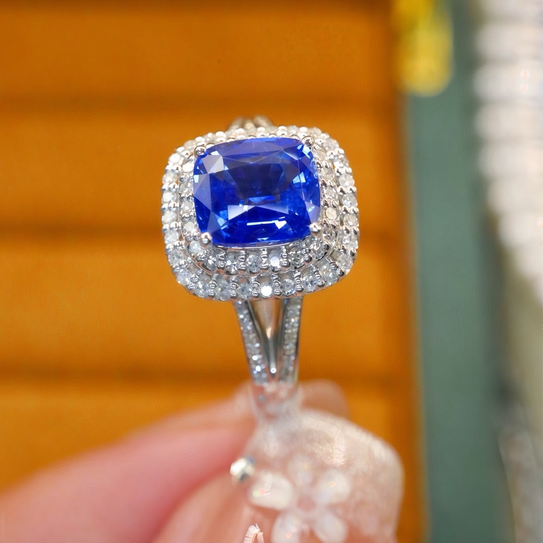 14k Gold 1.87 Ctw Natural Sapphire & Diamond Ring - 3