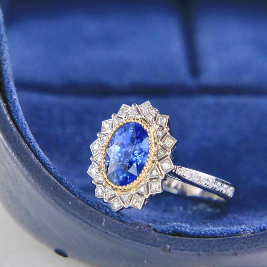 14k Gold 3.00 Ctw Natural Sapphire & Diamond Ring/pendant( Without Chain ) - 3