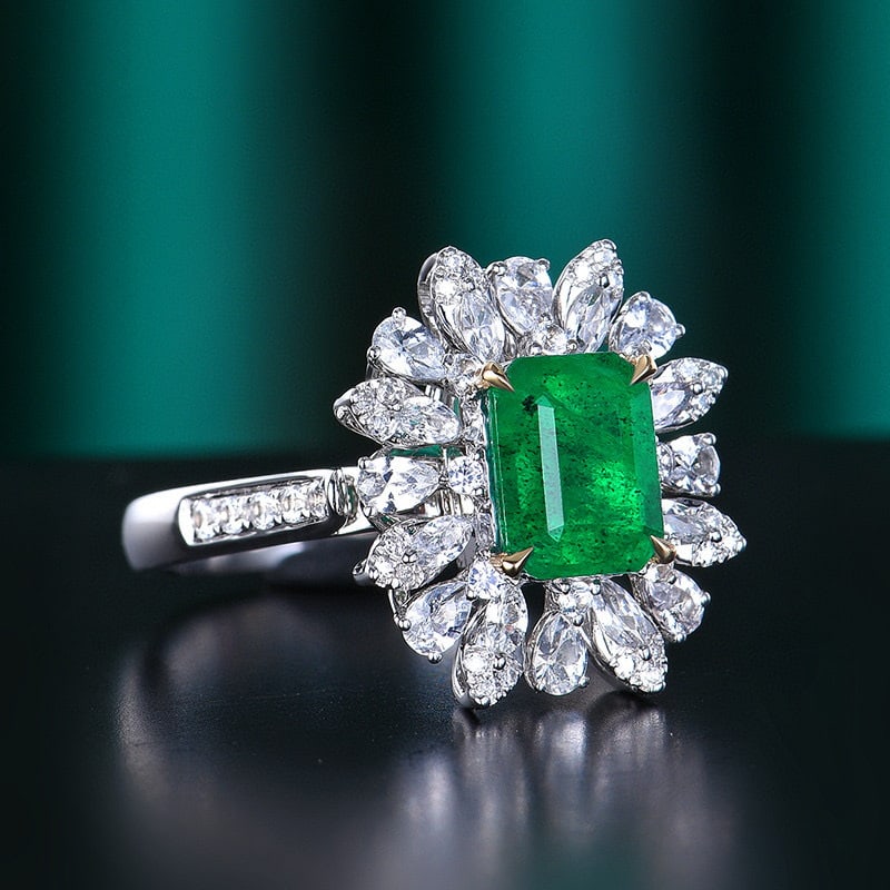 14k Gold 2.68 Ctw Vivid Green Natural Emerald & Sapphire Ring/pendant( Without Chain ) - 3