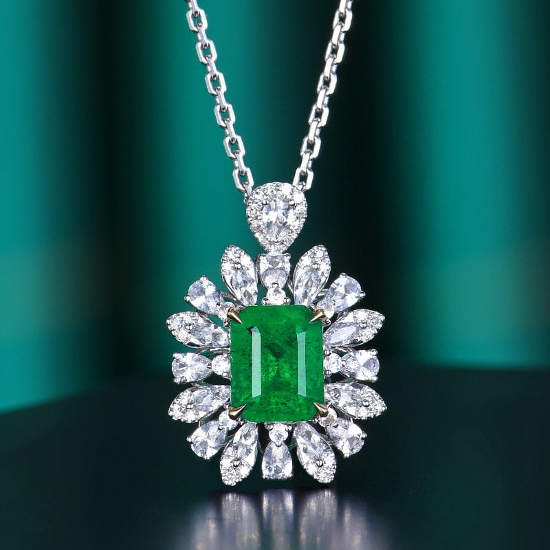 14k Gold 2.68 Ctw Vivid Green Natural Emerald & Sapphire Ring/pendant( Without Chain ) - 4