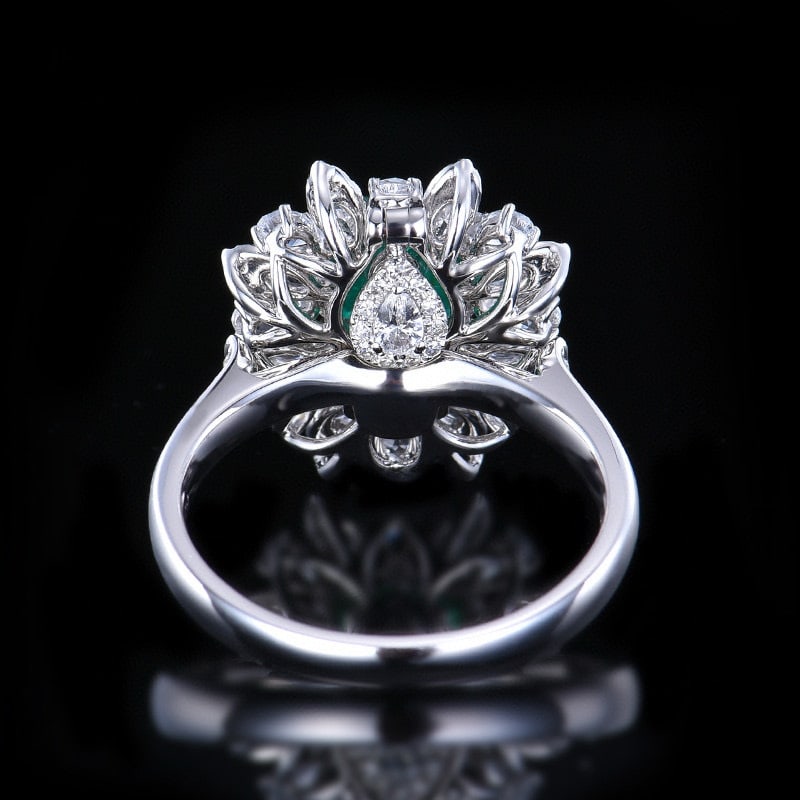 14k Gold 2.68 Ctw Vivid Green Natural Emerald & Sapphire Ring/pendant( Without Chain ) - 6