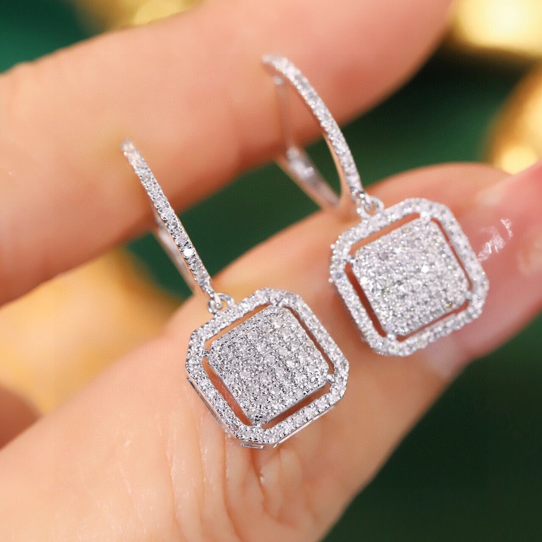 14k Gold 0.5 Ct Natural H Diamond Earrings - 4