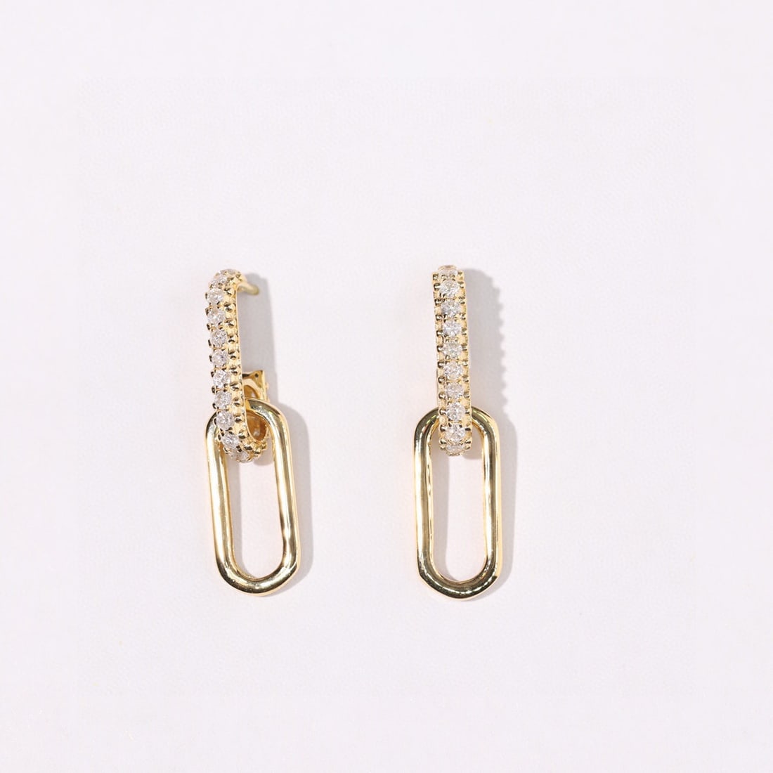 14k Gold 0.46 Ct Natural H Diamond Earrings - 6