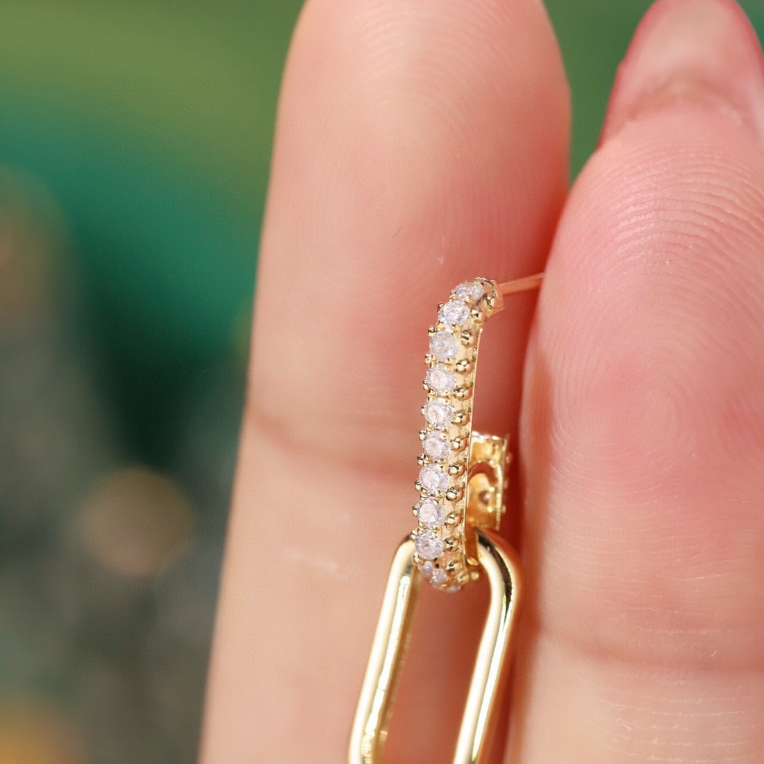 14k Gold 0.46 Ct Natural H Diamond Earrings - 7