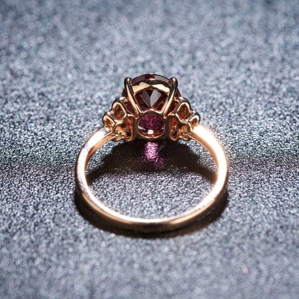 14k Gold 2.28 Ct Natural Tourmaline & Diamond & Ruby Ring - 7