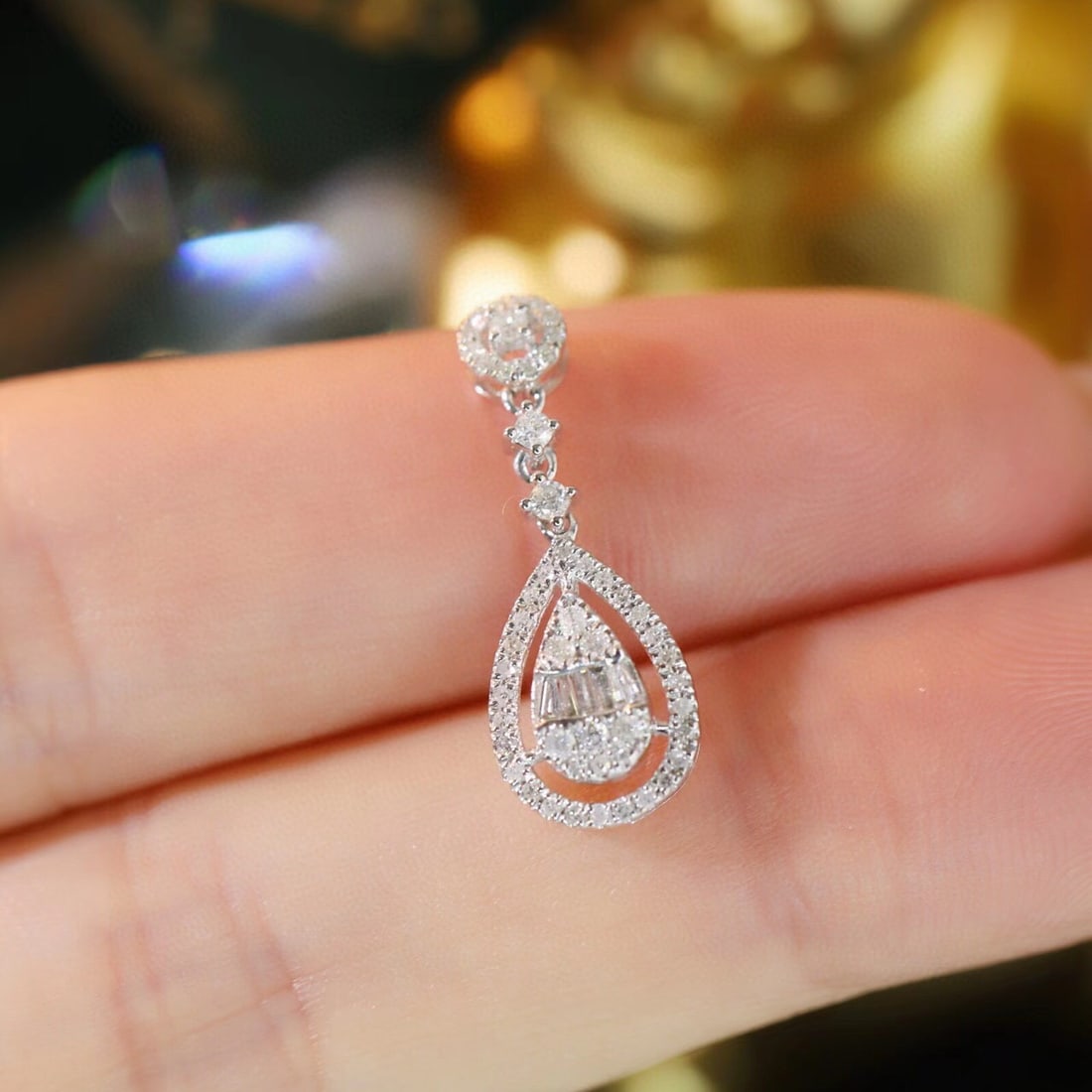 14k Gold 0.25 Ct Natural H Diamond Pendant( Without Chain ) - 2