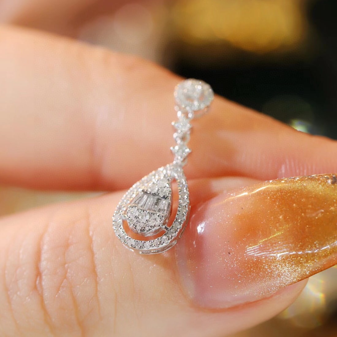 14k Gold 0.25 Ct Natural H Diamond Pendant( Without Chain ) - 3