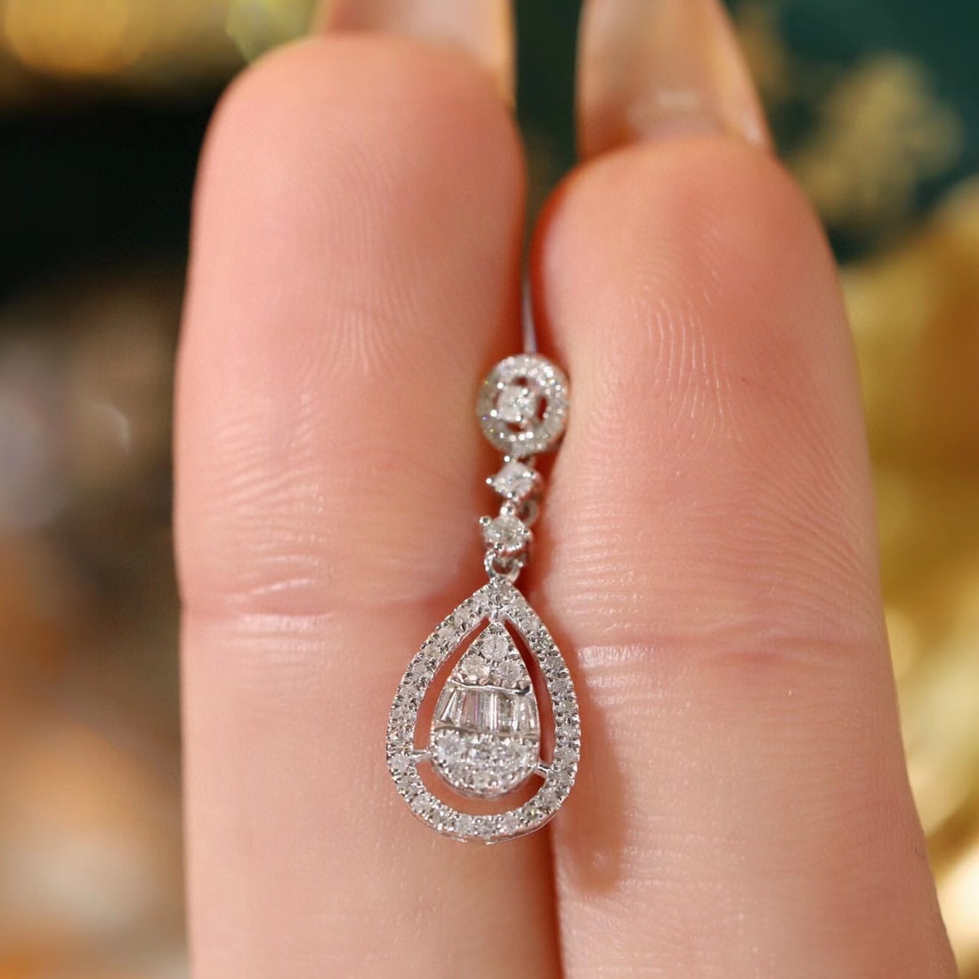 14k Gold 0.25 Ct Natural H Diamond Pendant( Without Chain ) - 4