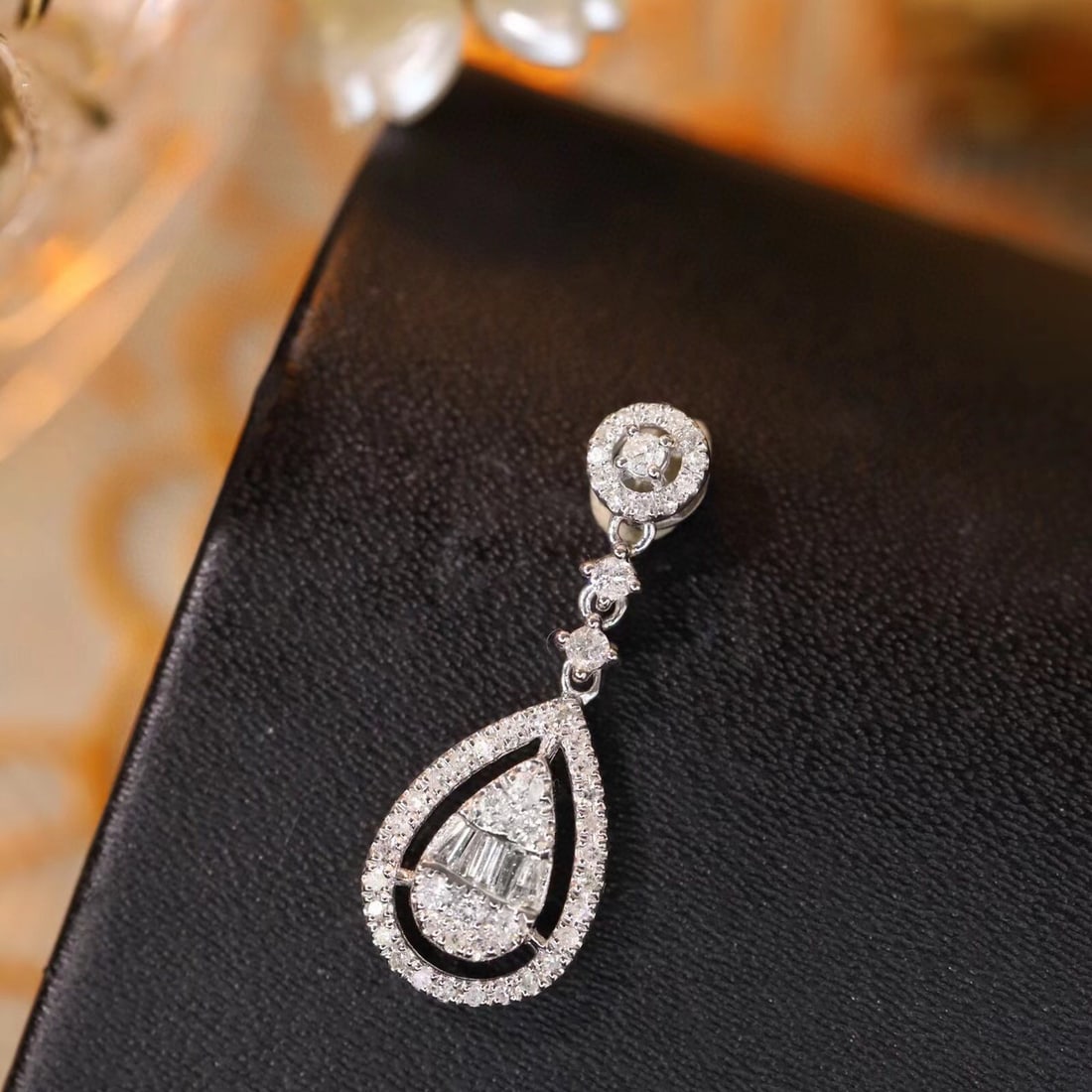 14k Gold 0.25 Ct Natural H Diamond Pendant( Without Chain ) - 7