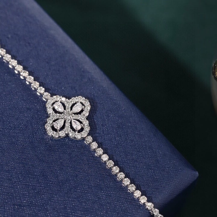 14k Gold 1.5 Ct Natural H Diamond Bracelet - 3