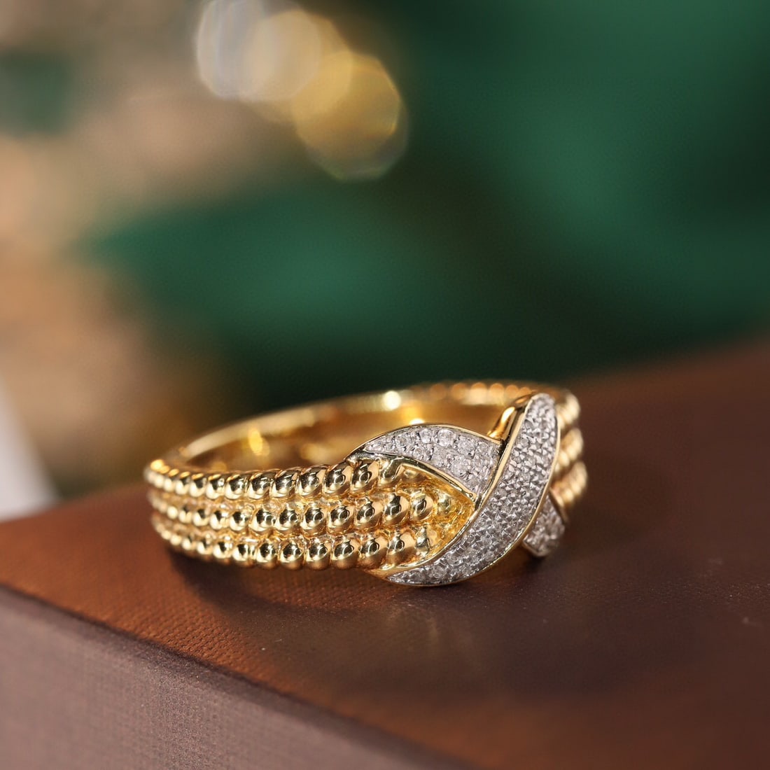 14k Gold 0.1 Ct Natural H Diamond Ring - 3