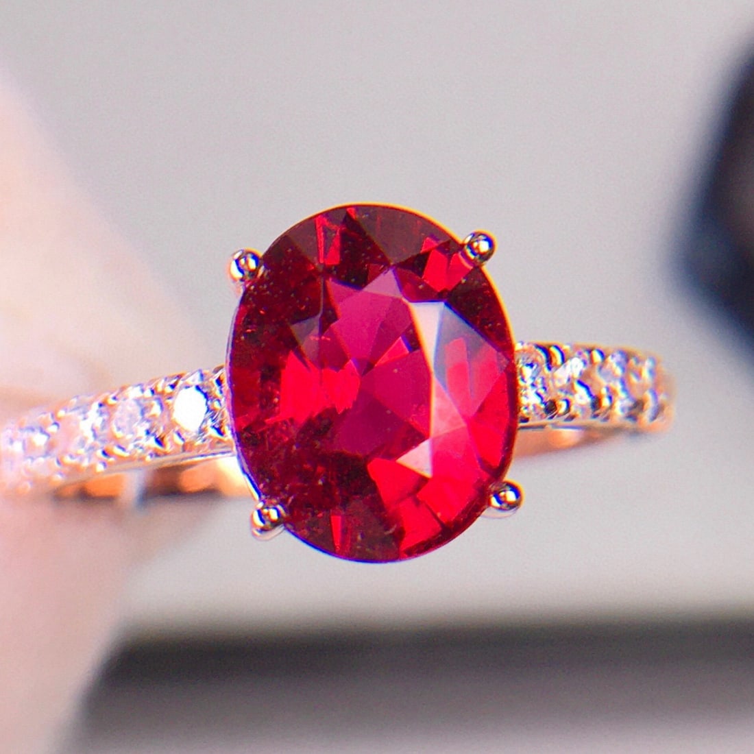 14k Gold 2.1 Ct Natural Tourmaline & Diamond Ring - 6