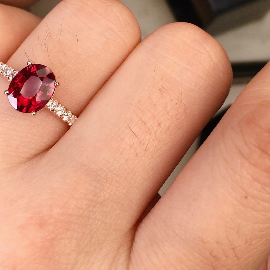 14k Gold 2.1 Ct Natural Tourmaline & Diamond Ring - 8