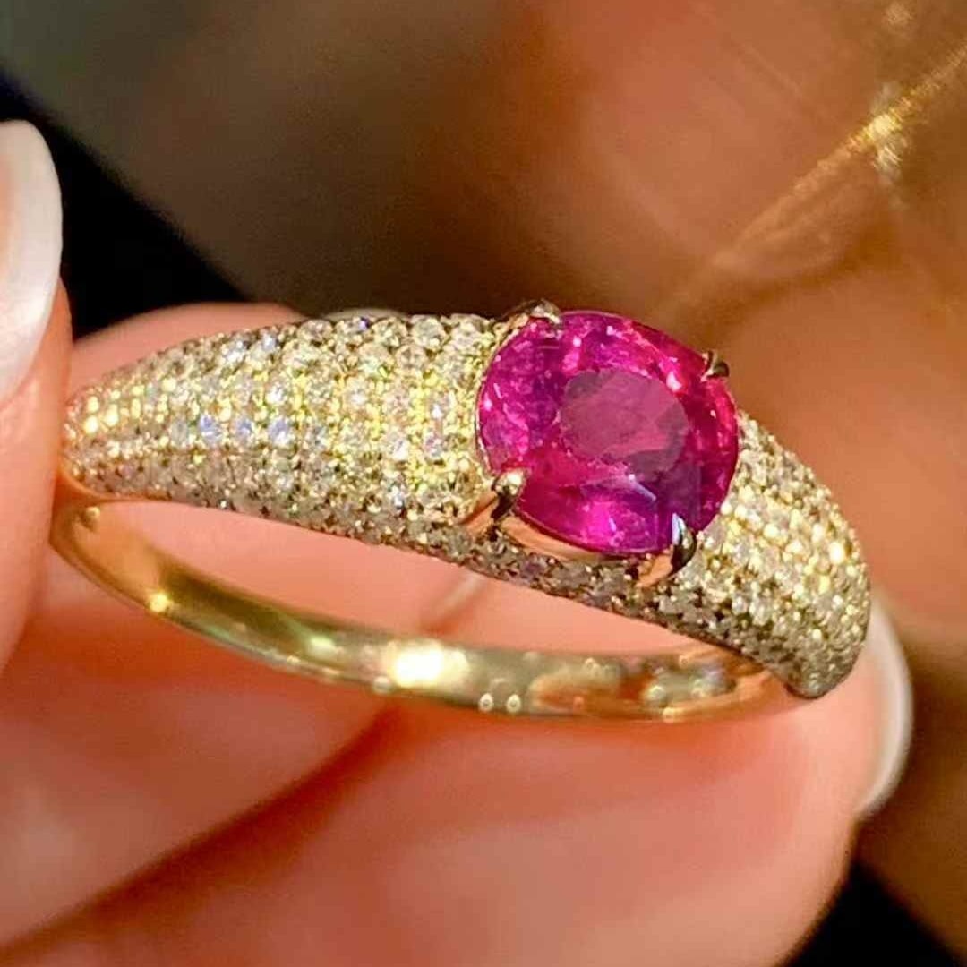 14k Gold 1.1 Ct Natural Ruby & Diamond Ring - 3