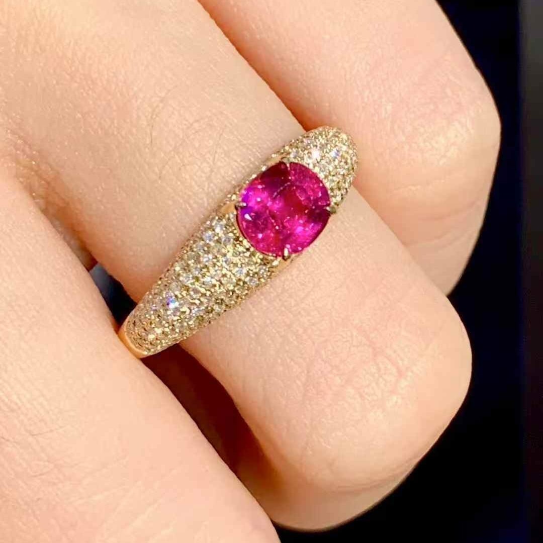 14k Gold 1.1 Ct Natural Ruby & Diamond Ring - 5