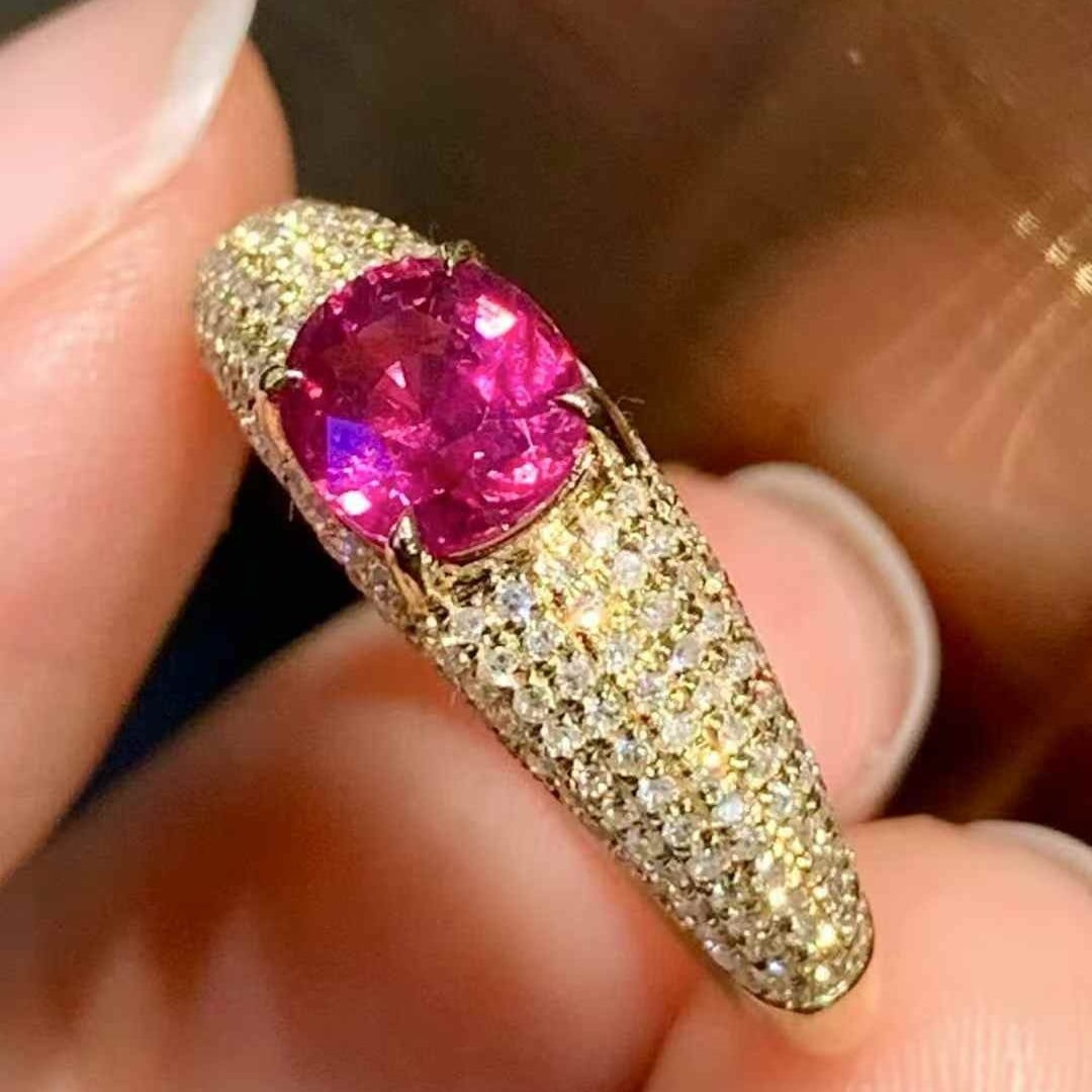 14k Gold 1.1 Ct Natural Ruby & Diamond Ring - 6