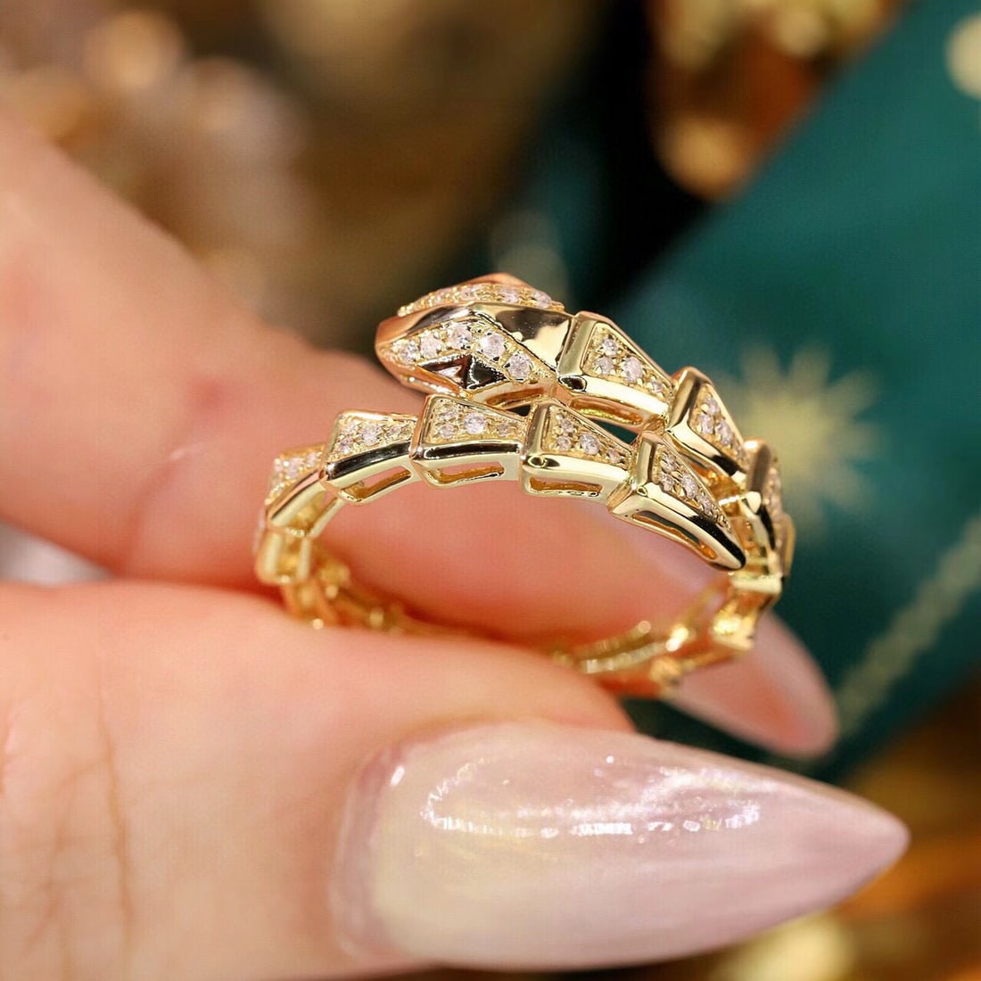 14k Gold 0.18 Ct Natural H Diamond Ring - 6