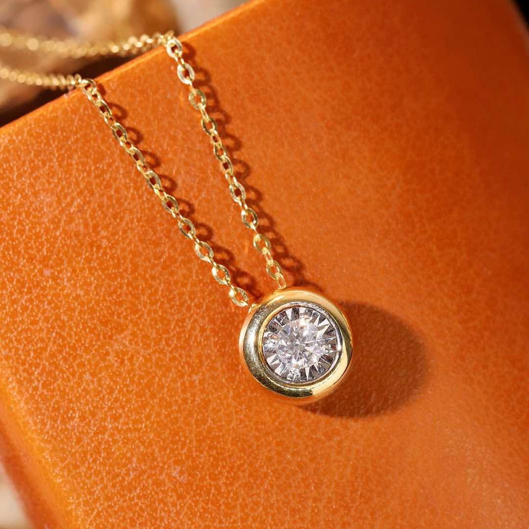 14k Gold 0.20 Ct Natural H Diamond Pendant( Without Chain ) - 2