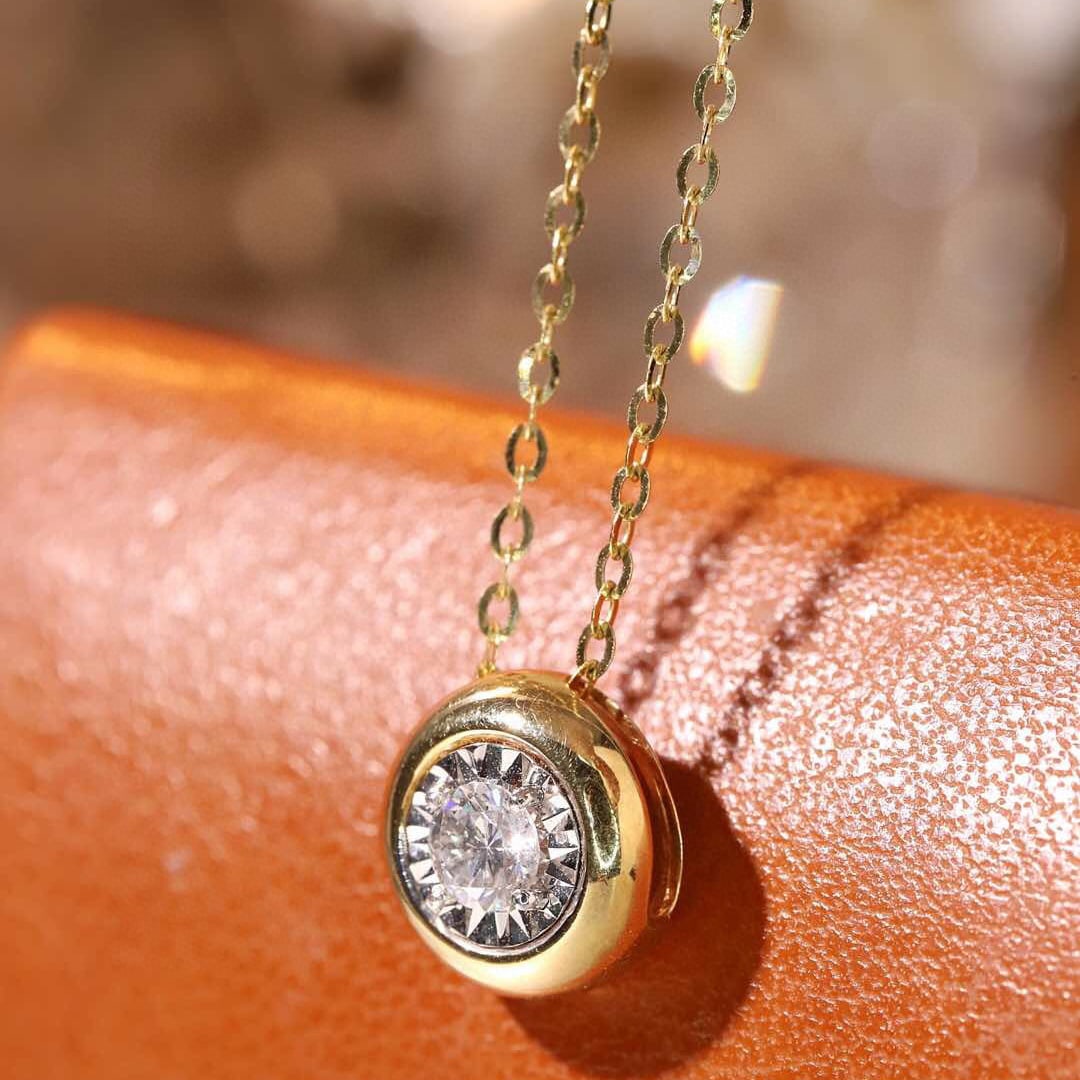 14k Gold 0.20 Ct Natural H Diamond Pendant( Without Chain ) - 3