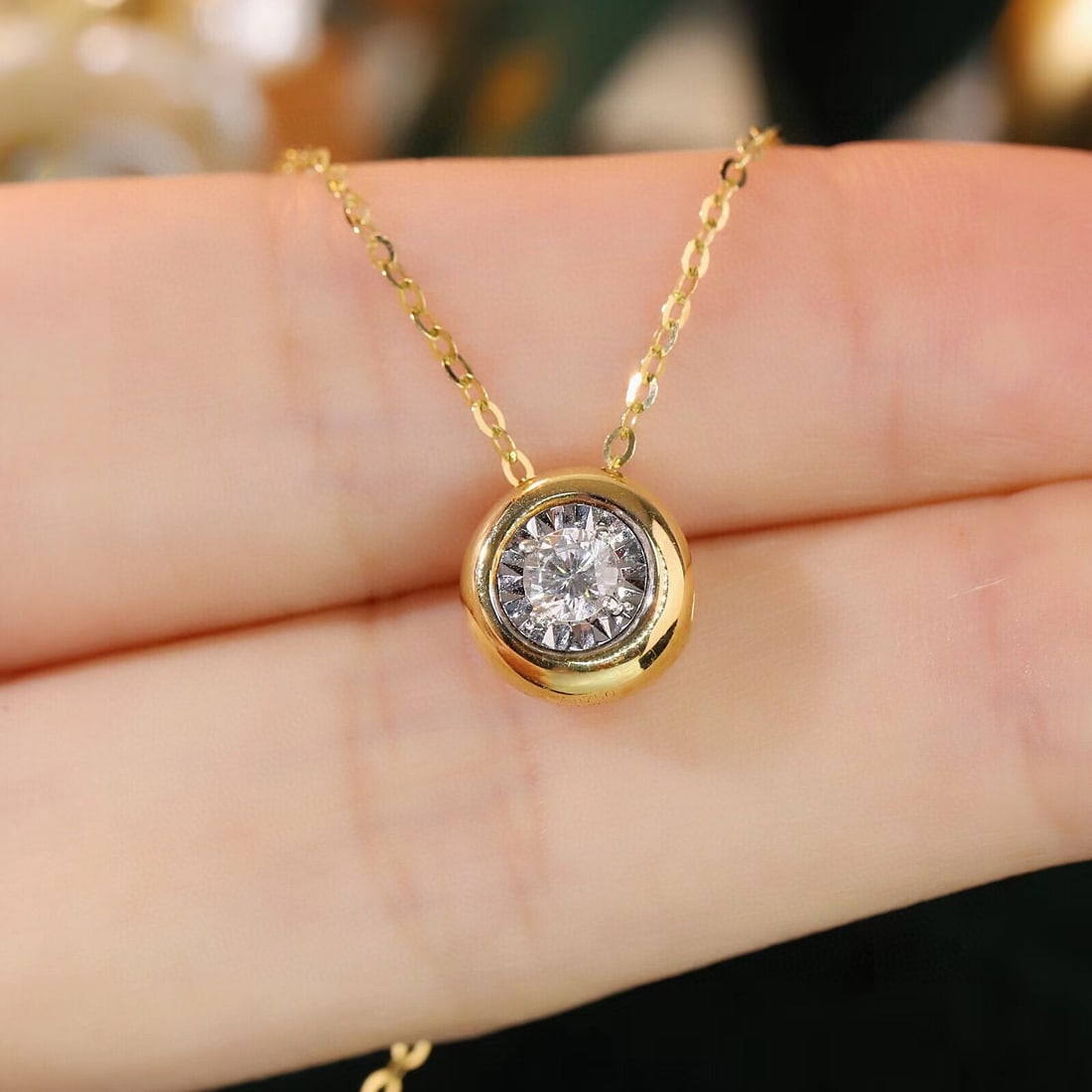 14k Gold 0.20 Ct Natural H Diamond Pendant( Without Chain ) - 4