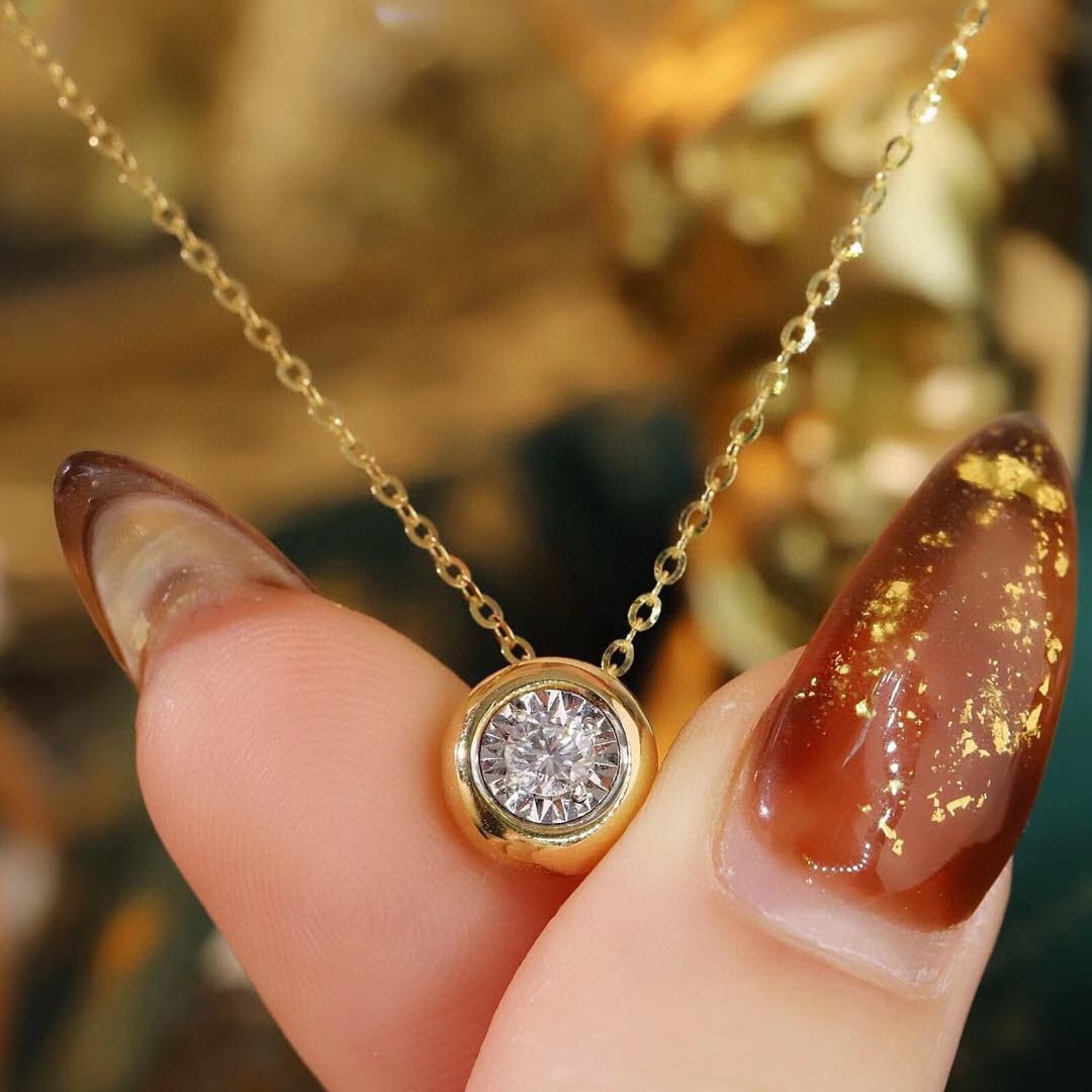 14k Gold 0.20 Ct Natural H Diamond Pendant( Without Chain ) - 7