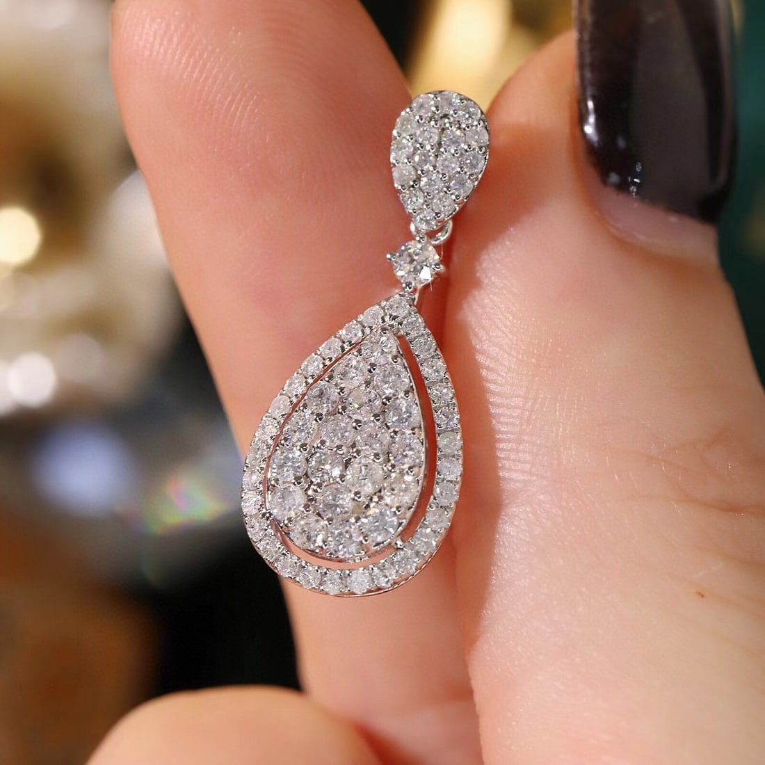 14k Gold 1.6 Ct Natural H Diamond Earrings - 4