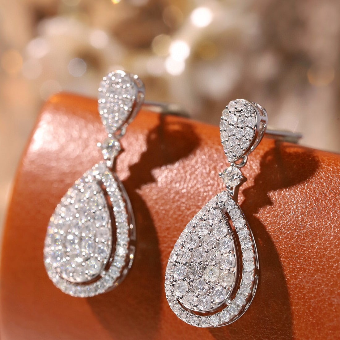 14k Gold 1.6 Ct Natural H Diamond Earrings - 5