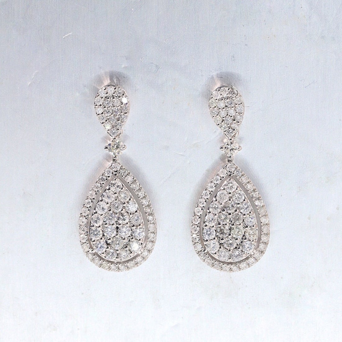 14k Gold 1.6 Ct Natural H Diamond Earrings - 7