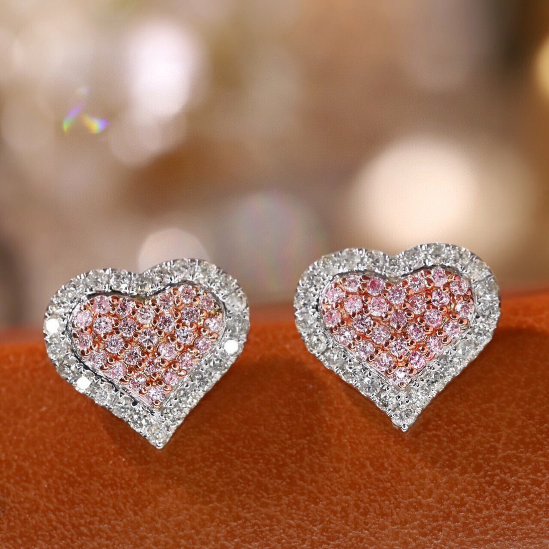 14k Gold 0.80 Ct Natural Color Diamond Earrings - 3