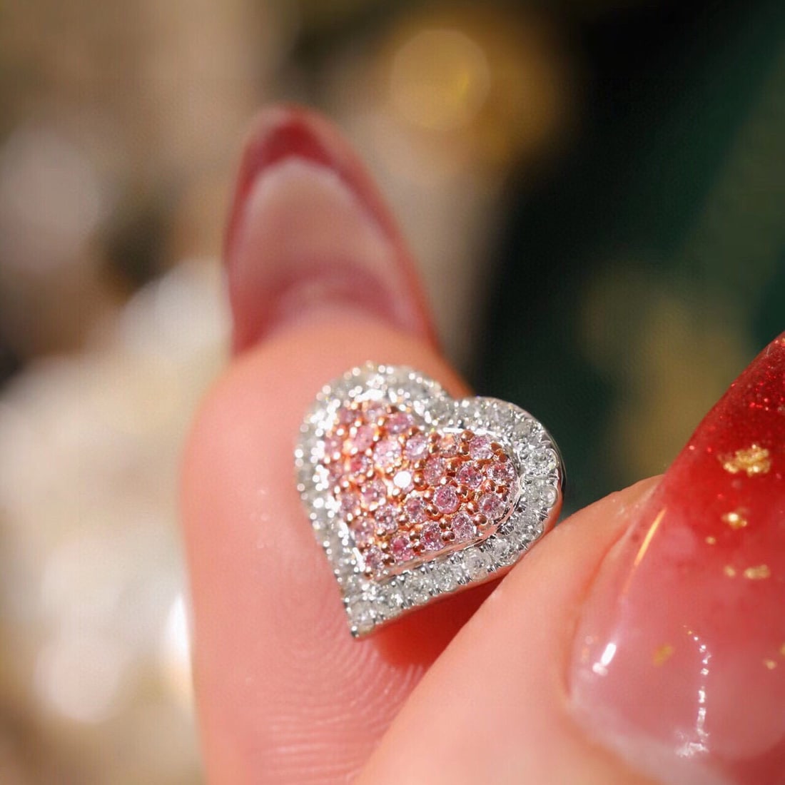 14k Gold 0.80 Ct Natural Color Diamond Earrings - 5