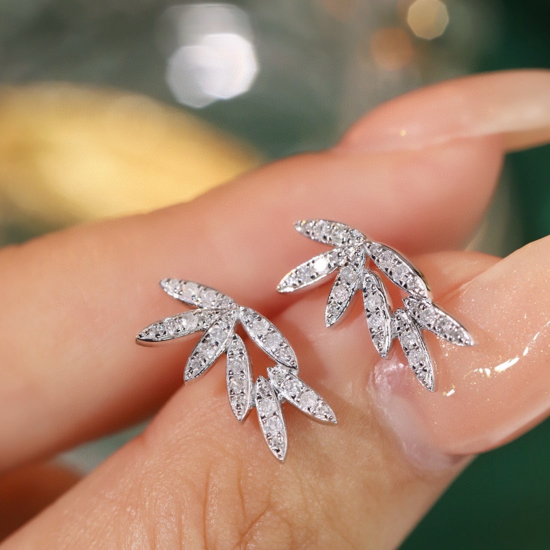 14k Gold 1 Ct Natural H Diamond Earrings - 6