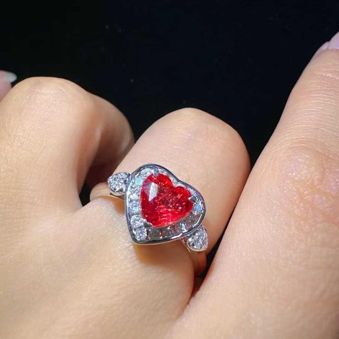 14k Gold 1.32 Ctw Natural Spinel & Diamond Ring - 4