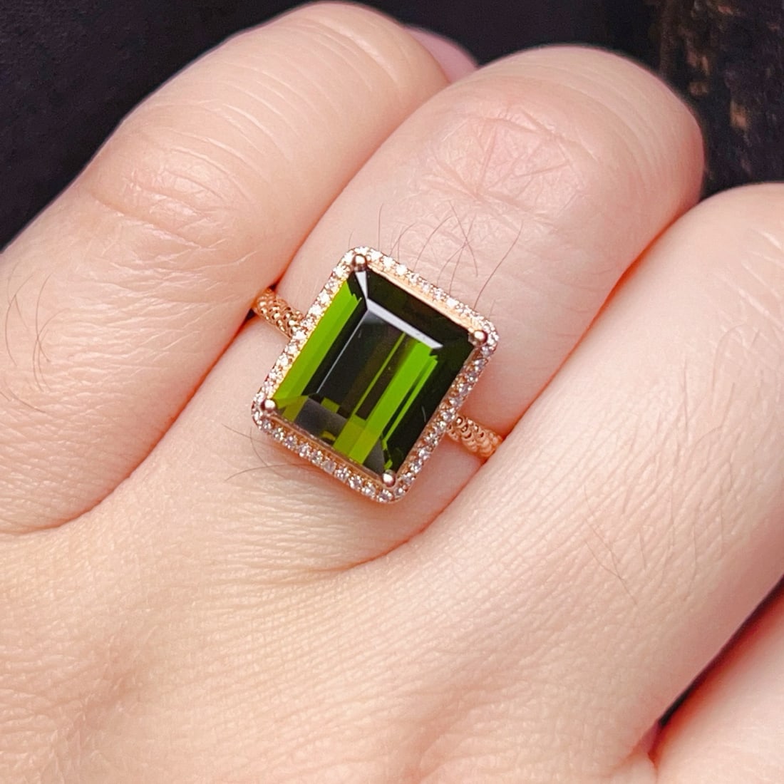 14k Gold 4.09 Ctw Natural Tourmaline & Diamond Ring - 3