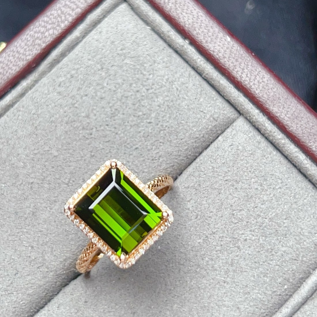 14k Gold 4.09 Ctw Natural Tourmaline & Diamond Ring - 6