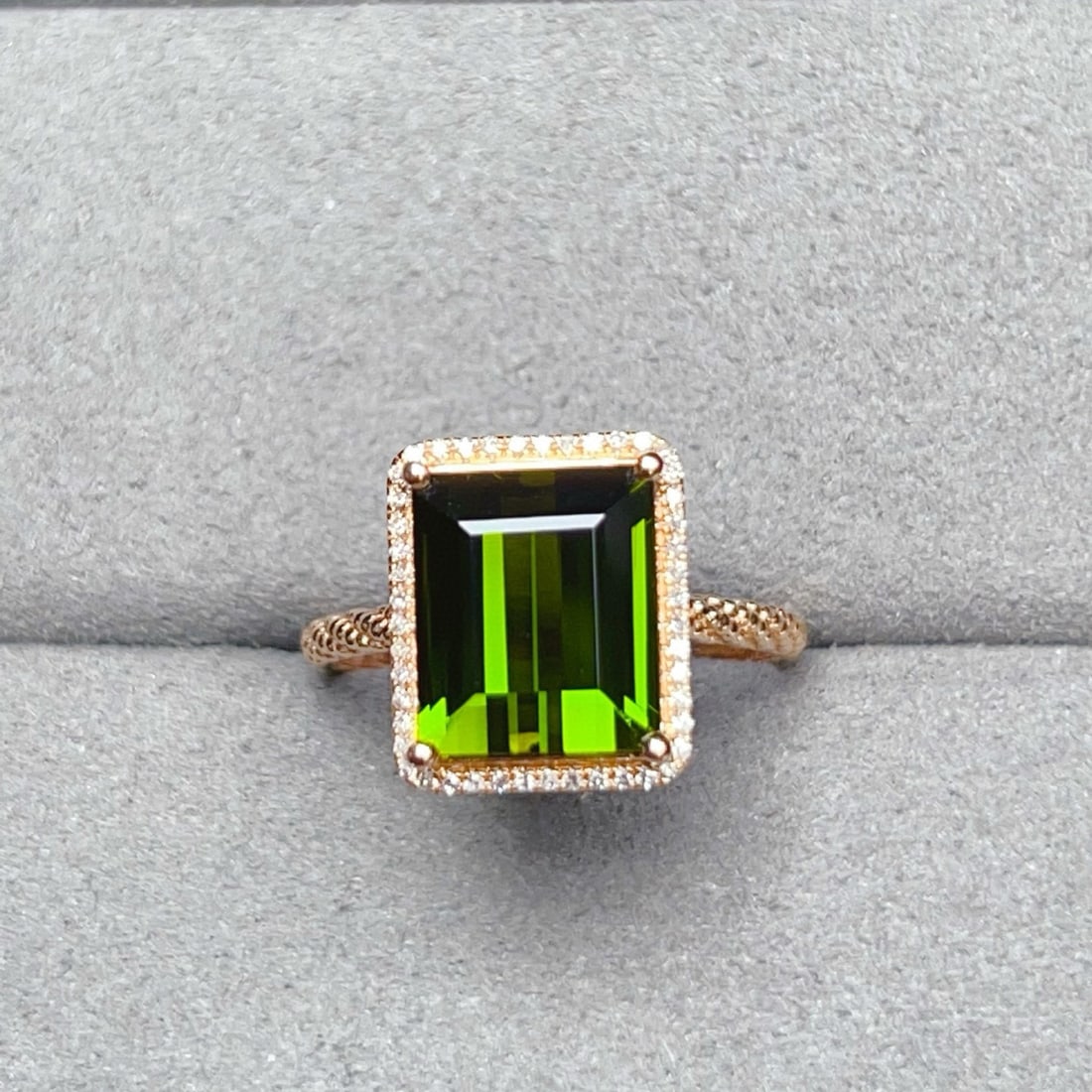 14k Gold 4.09 Ctw Natural Tourmaline & Diamond Ring - 7