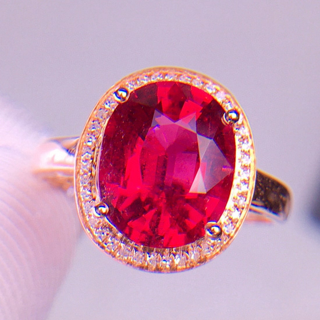 14k Gold 3.2 Ct Natural Tourmaline & Diamond Ring - 4