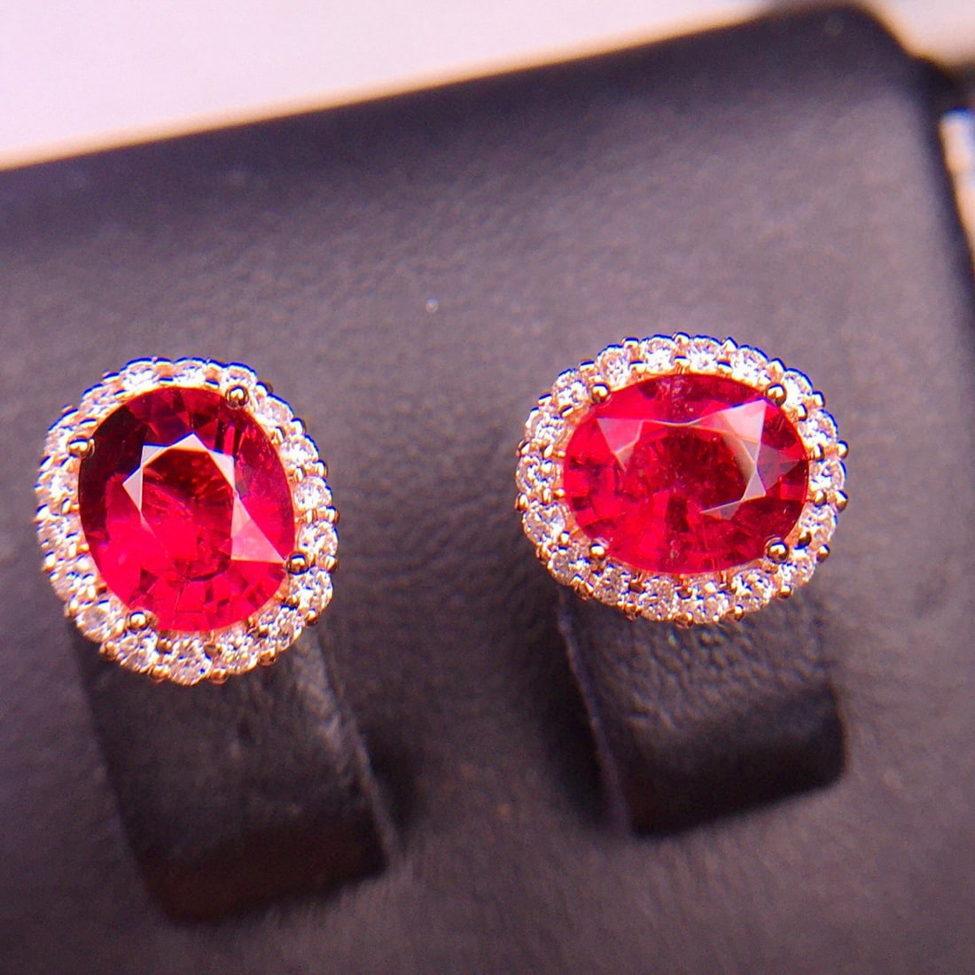 14k Gold 2.56 Ct Natural Tourmaline & Diamond Earrings - 2