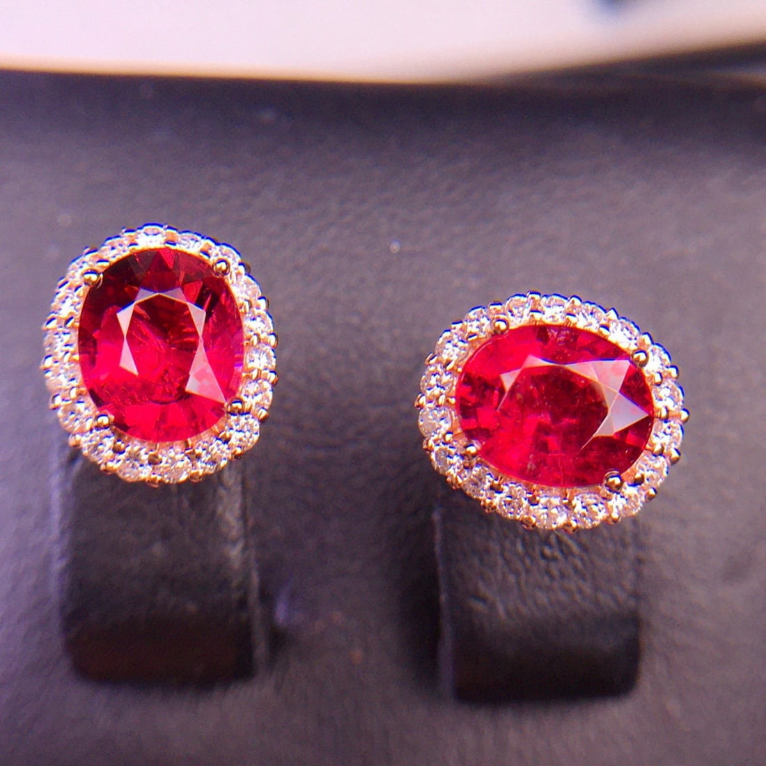 14k Gold 2.56 Ct Natural Tourmaline & Diamond Earrings - 3