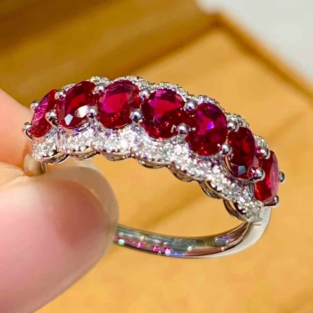14k Gold 1.2 Ct Natural Ruby & Diamond Ring - 3