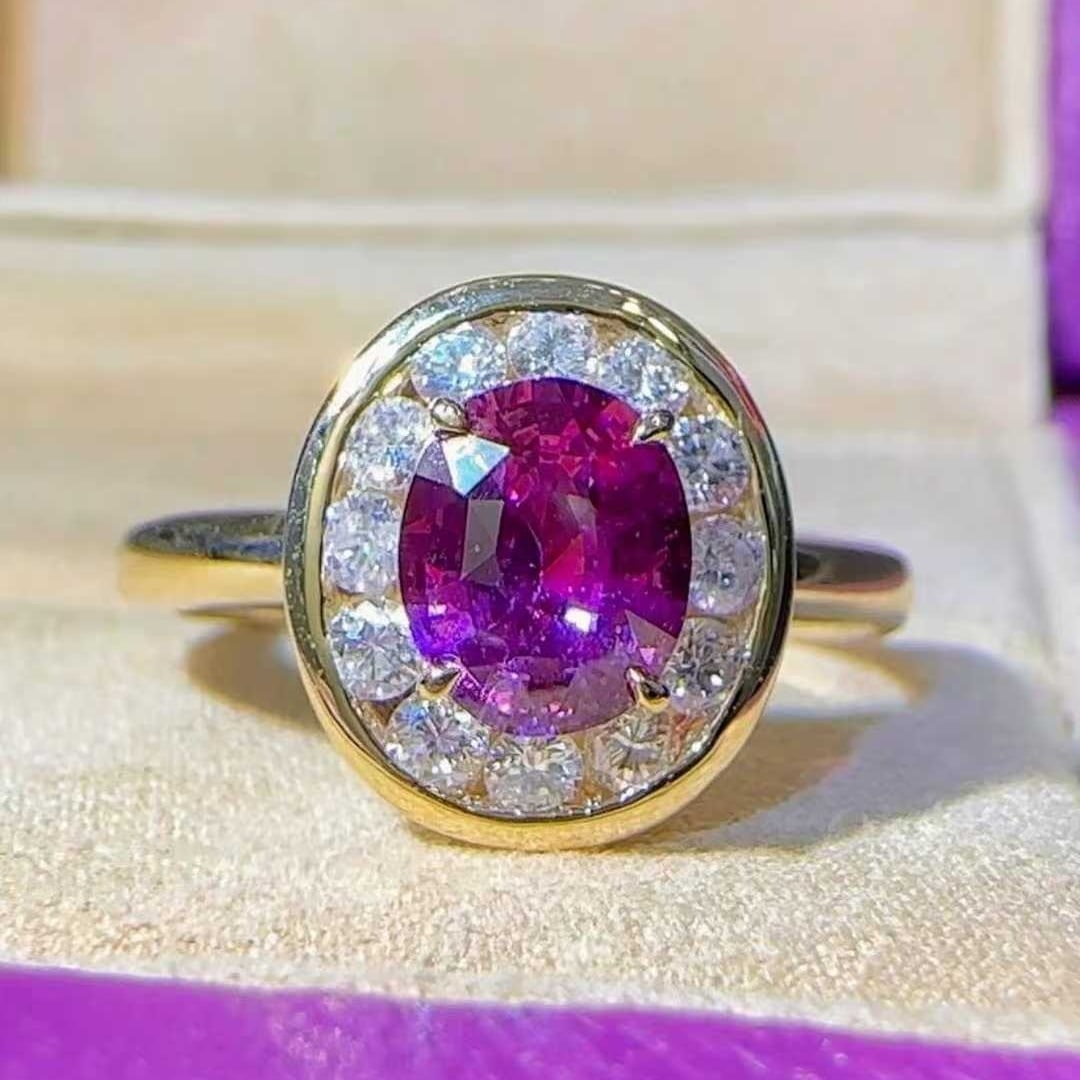 14k Gold 1.53 Ctw Natural Sapphire & Diamond Ring - 2